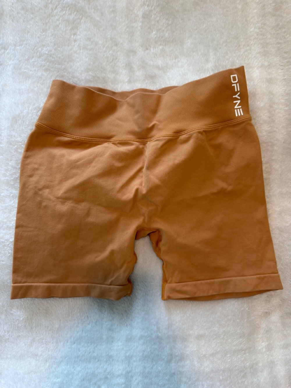 Dfyne Women’s High Waisted Bike Shorts in orange